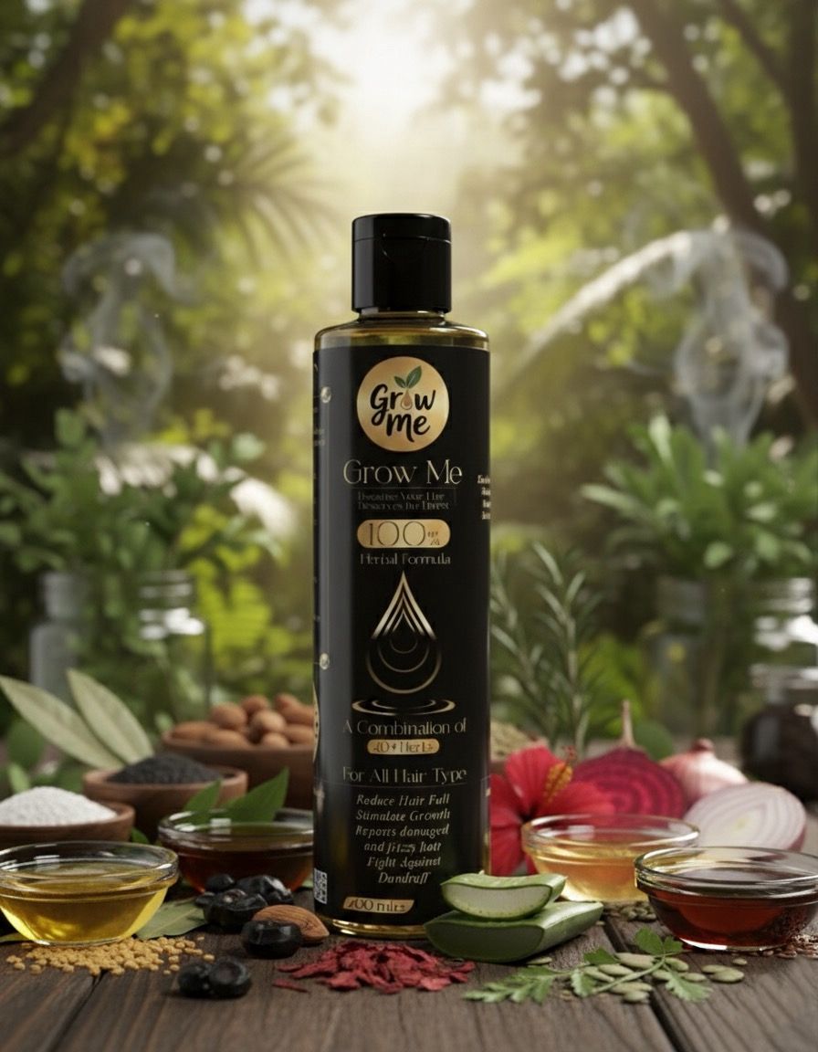 🌿 Grow Me Herbal Hair Oil – Powered by 40+ Natural Herbs for Ultimate Hair Growth